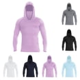thumbnail image 1 of Domuza Men's UPF 50+ Sun Protection Hooded Shirt Long Sleeve Lightweight Rash Guard Shirts with Integrated Face Cover Purple 2XL, 1 of 4