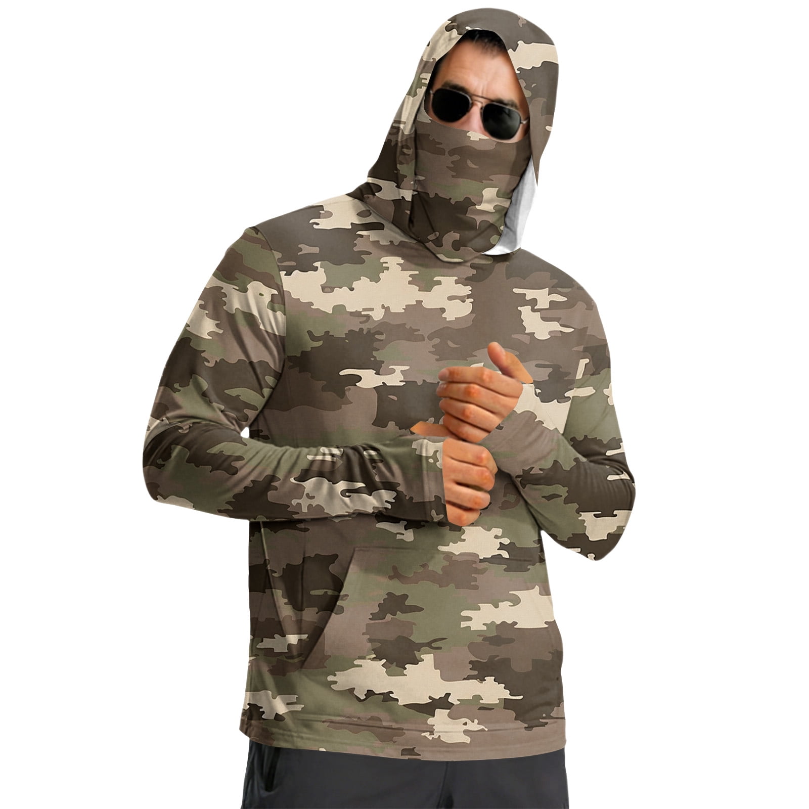 Domuza Men's UPF 50+ Sun Protection Hoodie Shirt Long Sleeve UV SPF ...