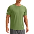 thumbnail image 1 of Domuza Men's Workout Shirts Moisture Wicking Short Sleeve Reflective Design Athletic T-Shirts Army Green M, 1 of 6