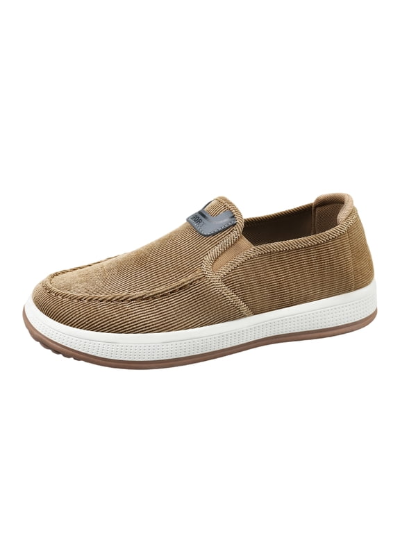 Mens Boat Shoes Slip On Walking Loafers Width Shoes Lightweight Comfort Non Slip Sneakers Fashion Business Work Beige 7 (EU-39)