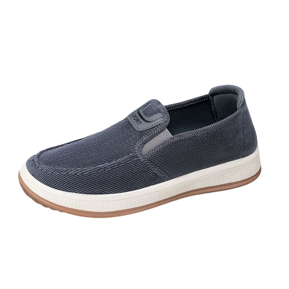 Domuza Mens Boat Shoes Slip On Walking Loafers Width Shoes Lightweight Comfort Non Slip Sneakers Fashion Business Work Gray 9 (EU-43)