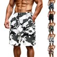 thumbnail image 1 of Domuza Mens Camo Cargo Shorts Summer Outdoor Sports Fishing Hiking Shorts Lightweight Elastic Waist Casual Short Pants with Multi-Pocket White 2XL, 1 of 4