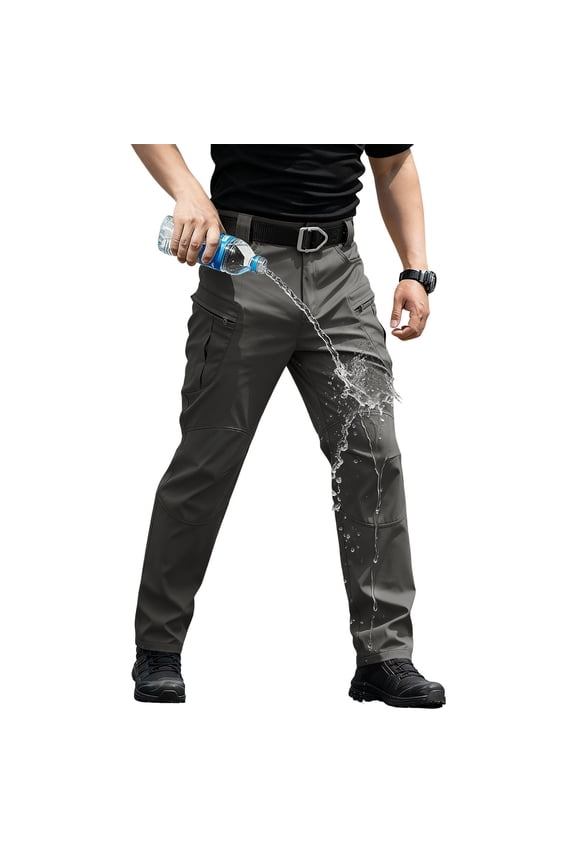 Mens Cargo Pants Ripstop Waterproof Hiking Pants Stretch Work Cargo Trousers Pant Outdoor Jeans Gray 2XL