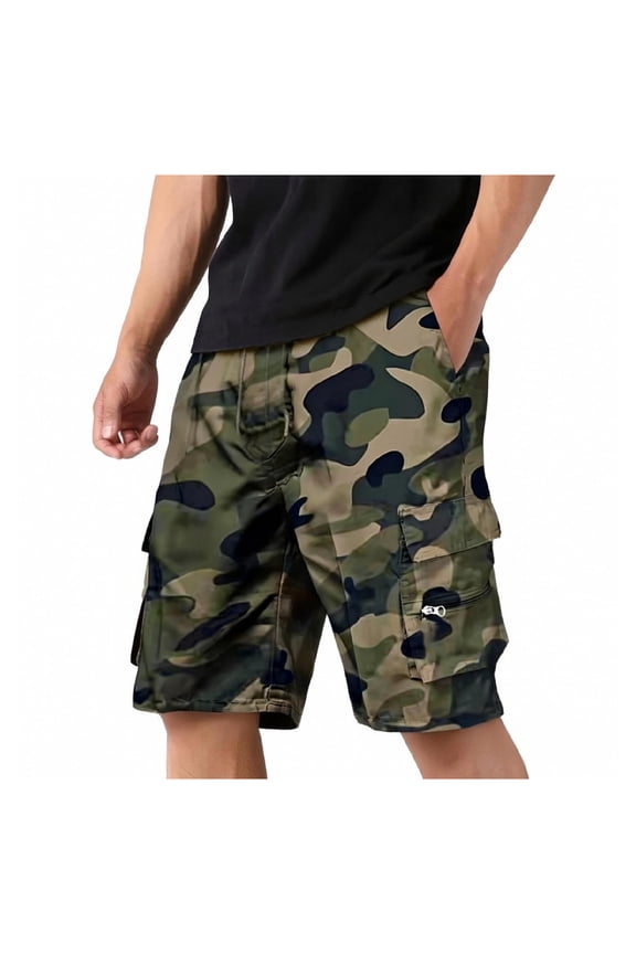 Mens Cargo Shorts Athletic Lightweight Breathable Casual Gym Work Mens Shorts with Zipper Pockets Camouflage M