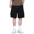 thumbnail image 1 of Domuza Mens Cargo Shorts Knee Length Relaxed Fit Multi-Pocket Waterproof and Tear-Resistant for Outdoor Activity and Casual Daily Wear Black M, 1 of 5