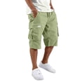 thumbnail image 1 of Domuza Mens Casual Cotton Cargo Shorts Drawstring Elastic Waist Classic Work Shorts with Multiple Pockets Light Green M, 1 of 6