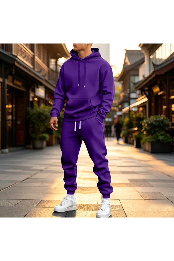 Mens Casual Knitted Pullover Sweater Long Sleeve Stand Collar Vintage Quarter Button Sweaters with Elbow Patches Purple 4XL