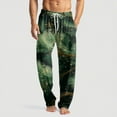 thumbnail image 1 of Domuza Mens Christmas Pajamas Pants Casual Cotton Stretch Waist Drawstring Pj Pants Comfy Loose Fit Soft Lounge Pjs Trousers with Pockets Army Green 2XL, 1 of 6