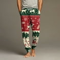 thumbnail image 1 of Domuza Mens Christmas Pajamas Pants Soft Comfortable Elastic Drawstring Jogger Pj Pants Casual Lightweight Loose Fit Lounge Sleepwear with Pockets Dark Green M, 1 of 7