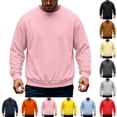 thumbnail image 1 of Domuza Mens Classic Crewneck Pullover Sweatshirts, Fleece Long‑Sleeve Solid Tops, Regular Fit Y2K Street Style Casual Sweatshirt, 1 of 4