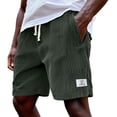 thumbnail image 1 of Domuza Mens Corduroy Shorts Summer Elastic Waist Casual Sports Running Shorts with Pockets Army Green 3XL, 1 of 3