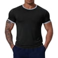 thumbnail image 1 of Domuza Mens Crew Neck T Shirts Casual Short Sleeve Slim Fit Tees Basic Summer Tops Black M, 1 of 4