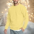 thumbnail image 1 of Domuza Mens Crewneck Sweatshirts Casual Long Sleeves Soft Cotton Blend Pullover Sweatshirt Trendy Warm Basic Loose Fit Solid Blouse Gold XL, 1 of 5