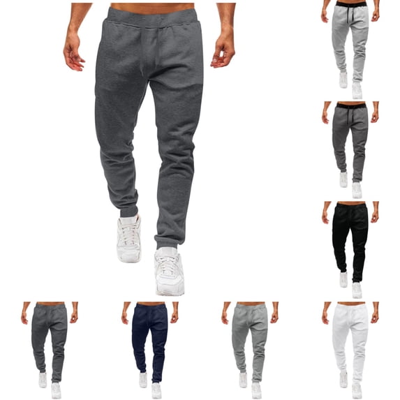 Domuza Mens Drawstring Sweatpants with Pockets Athletic Jogger Pants Sweatpant Athletic Running Trousers Dark Gray 2XL