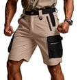 thumbnail image 1 of Domuza Mens Hiking Cargo Shorts Ripstop Water Resistant Shorts Outdoor Lightweight Casual Work Golf Short Khaki L, 1 of 6