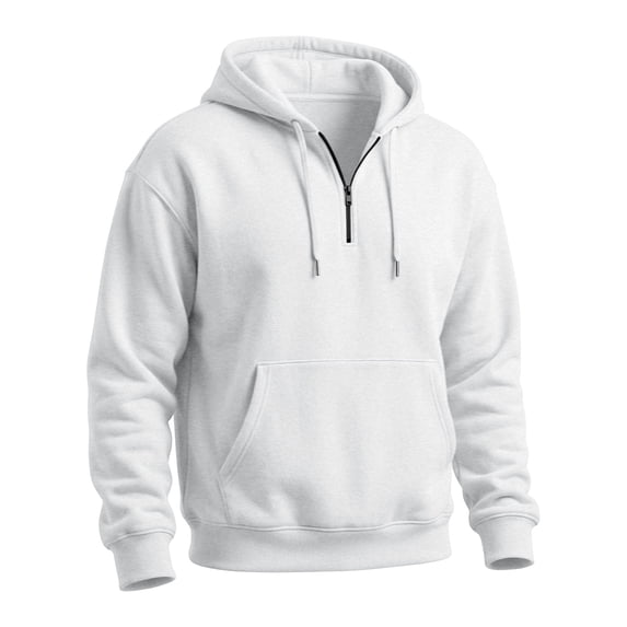 Domuza Mens Hooded Quarter Zip Sweatshirts Drawstring Long Sleeve Hoodies Pullover Basic Sweatshirt with Pocket