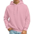 thumbnail image 1 of Domuza Mens Hoodies Stylish Casual Long Sleeve Drawstring Hooded Sweatshirt Fall Winter Basic Essential Raglan Pullover with Kanga Pocket Pink 2XL, 1 of 7