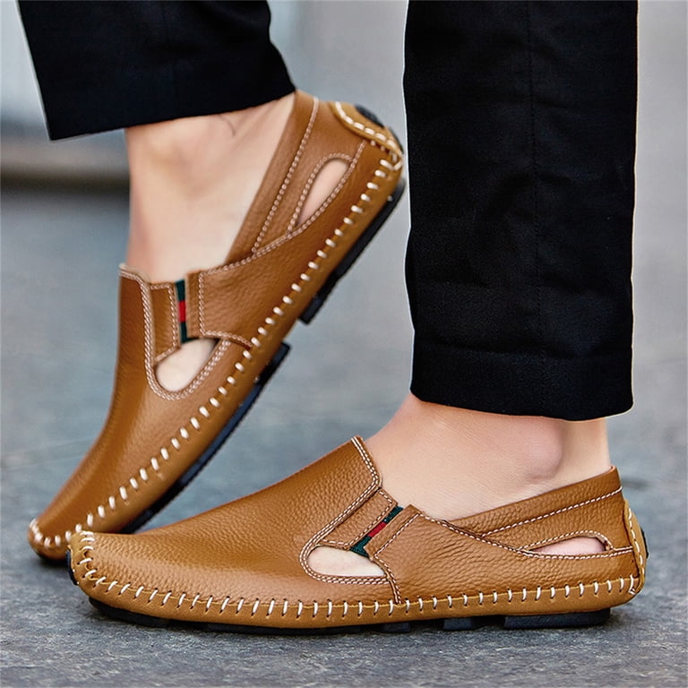 Domuza Mens Leather Driving Loafers, Lightweight Slip On  display picture 3