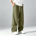 thumbnail image 1 of Domuza Mens Lightweight Baggy Sweatpants, Open Bottom Drawstring Waist, Athletic Workout Joggers with Pockets, 1 of 6