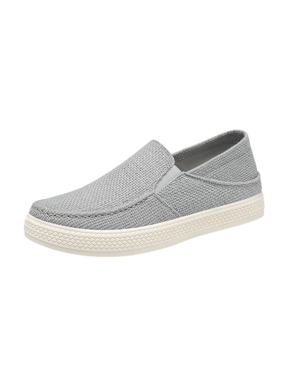 Mens Loafers Casual Fashion Shoes Slip On Sneakers Walking Non Slip Lightweight Outdoor Breathable Comfort Shoes Gray 8 (EU-41)