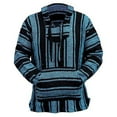 thumbnail image 1 of Domuza Mens Mexican Baja Hoodie Long Sleeve Classic Mexican Baja Drawstring Hooded Sweatshirt Trendy Casual Loose Fit Pullover Sweater Jerga Sky Blue 2XL, 1 of 3