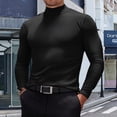 thumbnail image 1 of Domuza Mens Mock Turtleneck Long Sleeve Lightweight Casual Slim Fit Pullover Top Fall Winter Thermal Soft Comfy Elastic Basic Blouse Black XXL, 1 of 4