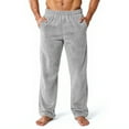 thumbnail image 1 of Domuza Mens Plush Warm Pajama Pants Fluffy Soft Fleece Relaxed Fit Elastic Waist Pj Pants Fall Winter Solid Color Straight-Leg Lounge Sleepwear Light Gray S, 1 of 6