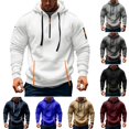thumbnail image 1 of Domuza Mens Quarter Zip Pullover Hoodie Long Sleeve Fleece Sweatshirt with Pockets, Workout Athletic Top White M, 1 of 6