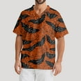 thumbnail image 1 of Domuza Mens Scrubs Top Oversized V-Neck Short Sleeve Horror Funny Print Carer Top Comfort Soft Stretch Medical Workwear with Chest Pockets Brown S, 1 of 5