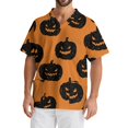 thumbnail image 1 of Domuza Mens Scrubs Top Plus Size V Neck Short Sleeve Horror Novelty Print Carer Top Soft Comfort Elastic Working Blouse with Pockets Ginger L, 1 of 5