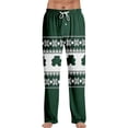 thumbnail image 1 of Domuza Mens St Patricks Day Pajamas Pants Shamrock Printed Drawstring Stretch Waist Pjs Trousers Soft Loose Fit Lounge Sleepwear with Pockets Turquoise L, 1 of 5