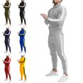 thumbnail image 1 of Domuza Mens Sweatsuits 2 Piece Set Jogging Zip Up Jackets Activewear 2 Piece Outfit Athletic Fall Winter Drawstring Long Sleeve Outfit Gray L, 1 of 8