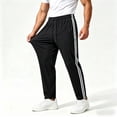 thumbnail image 1 of Domuza Mens Track Pants Drawstring Elastic Waist Tapered Sweatpants With Zipper Pockets Loose Athletic Workout Pants Black M, 1 of 6
