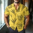 thumbnail image 1 of Domuza Oktoberfest Shirt Men Casual Loose Fit Funny Graphics Beer Festival T-Shirt Fashion Short Sleeve Button Down Collared Blouse Yellow M, 1 of 4