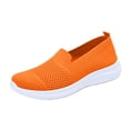 thumbnail image 1 of Domuza Orthopedic Casual Shoes for Women Arch Support Non Slip Slip on Work Shoes Wide Mesh Stretch Work Shoes Comfort 2026 Foam Shoes Saffron 10（EU-43）, 1 of 7
