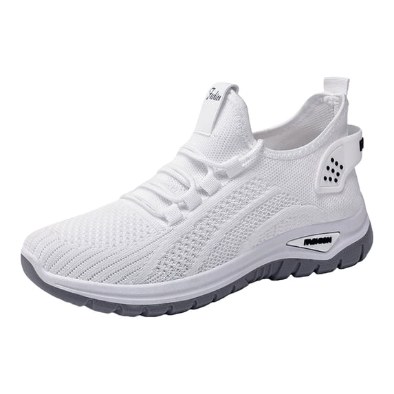 Domuza Orthopedic Dress Shoes for Women Arch Support Non Slip Slip on Sneakers Wide Knitted Mesh Stretch Hiking Shoes Soft 2026 New Foam Shoes Light Gray 5.5(EU-36)