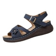 thumbnail image 1 of Domuza Orthopedic Sandals for Women Arch Support Flat Wedge Sandals Wide Width Non Slip Slip on Orthopedic Slippers Comfortable 2026 New Foam Shoes Navy 8（EU-40）, 1 of 6