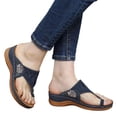 thumbnail image 1 of Domuza Orthopedic Sandals for Women Slip on Non Slip Arch Support Flat Wedge Sandals Wide Width Orthopedic Slippers 2026 New Comfortable Foam Shoes Blue 7.5（EU-39）, 1 of 4