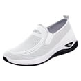 thumbnail image 1 of Domuza Orthopedic Shoes for Women Arch Support Non Slip Slip on Work Shoes Wide Mesh Stretch Business Casual Shoes Comfortable 2026 Foam Shoes White 6.5（EU-37）, 1 of 6