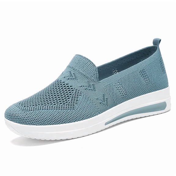 Domuza Orthopedic Shoes for Women Arch Support Slip on Non Slip Golf Shoes Lightweight Mesh Stretch Server Shoes Comfort 2026 New Foam Shoes Sky Blue 7（EU-38）