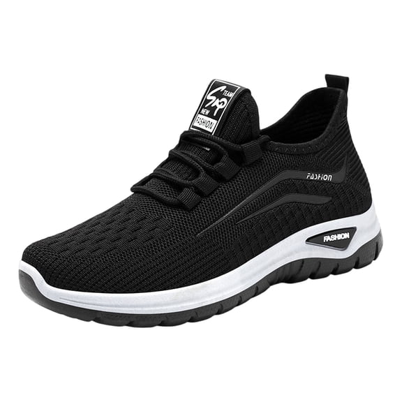 Domuza Orthopedic Shoes for Women Arch Support Slip on Non Slip Tennis Shoes Lightweight Knitted Mesh Stretch Server Shoes Soft 2026 Orthopedic Shoes Black 9（EU-42）