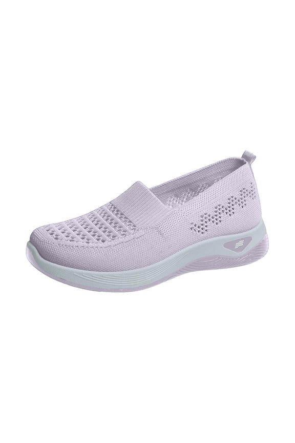 Orthopedic Shoes for Women Slip on Walking Shoes Comfortable Breathable Mesh Knit Loafer Casual Non Slip Outdoor Workout Running Gym Sneakers Pink 10(EU-43)