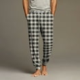 thumbnail image 1 of Domuza Pajama Pants for Men Plaid Comfortable Loose Stretch Drawstring Jogger Sleep Pants Lightweight Soft Casual Lounge Sleepwear with Pockets Complexion M, 1 of 9