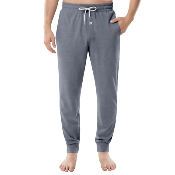 Domuza Pajama Pants for Men Elastic Drawstring Cotton Casual Soft Jogger Sleep Pants Lightweight Loose Comfortable Loungewear with Pockets XL