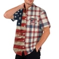 thumbnail image 1 of Domuza Patriotic Shirts 4th Of July for Men Usa Flag Pattern Casual Lapel Button Short Sleeve Tshirts 2026 New Fashion Comfy Tops with Pockets Wine M, 1 of 5
