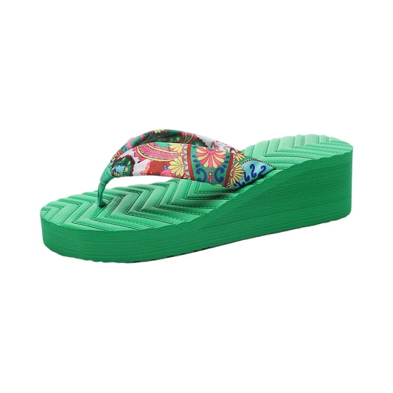 Domuza Platform Flip Flops for Women Chunky Sole Slides 2026 Summer Indoor Outdoor House Slippers Lightweight Sandals for Wide Feet Green 5.5(EU-36)