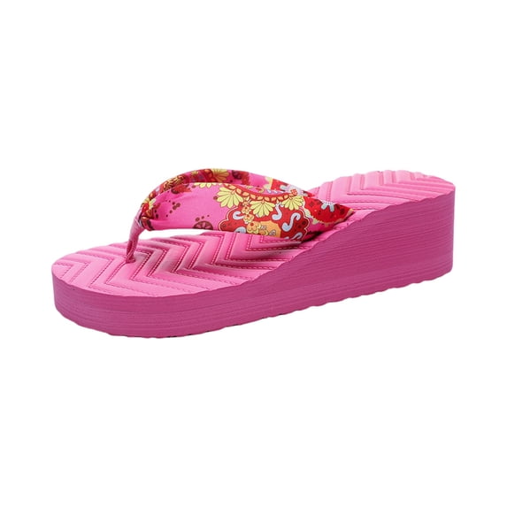 Domuza Platform Flip Flops for Women Chunky Sole Slides 2026 Summer Indoor Outdoor House Slippers Lightweight Sandals for Wide Feet Pink 6.5(EU-37)