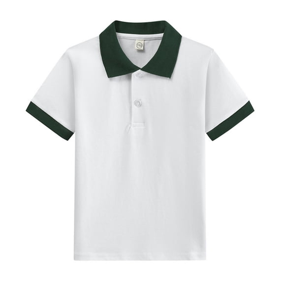Domuza Polo Shirt for Kids Girls Casual Short Sleeve Lapel Button Down Tops Comfy Soft Quick Dry Workout Golf Class Uniform-Green 11-12 Years