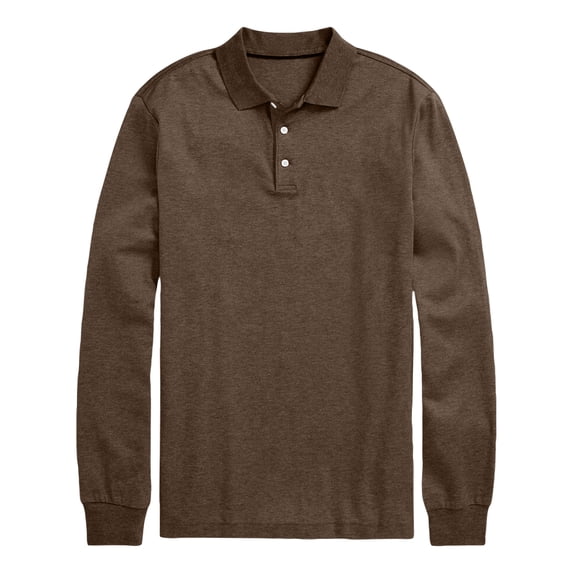 Domuza Polo Shirts for Men Casual Long Sleeve Golf Shirt Button Down Collared Tops Lightweight Plain Tees