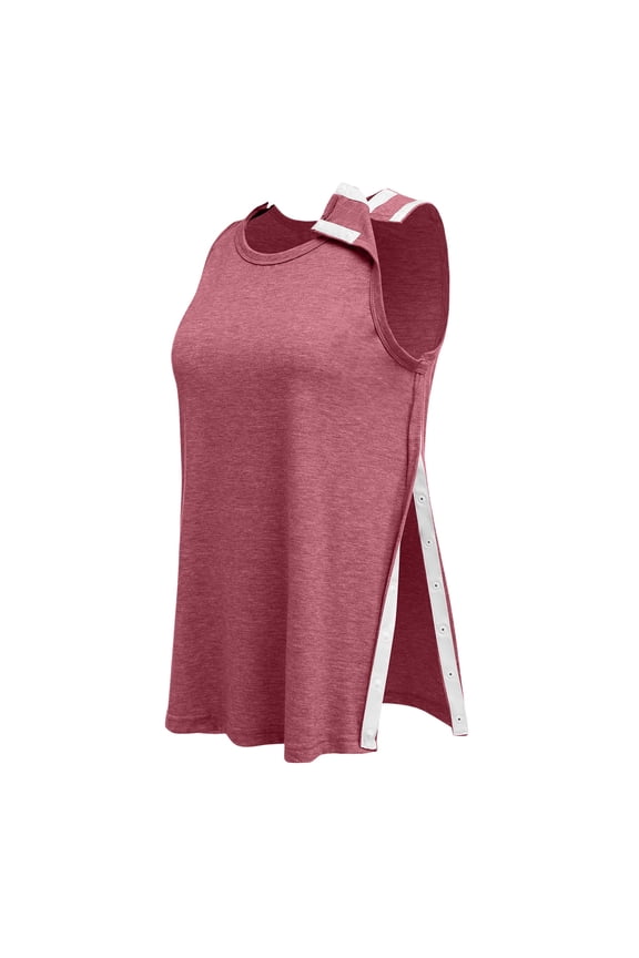 Post Shoulder Surgery Shirts Women After Rotator Cuff Post Shoulder Surgery Sleeveless Tops Tear Away Chemo Shirts Clothes Vermilion XL